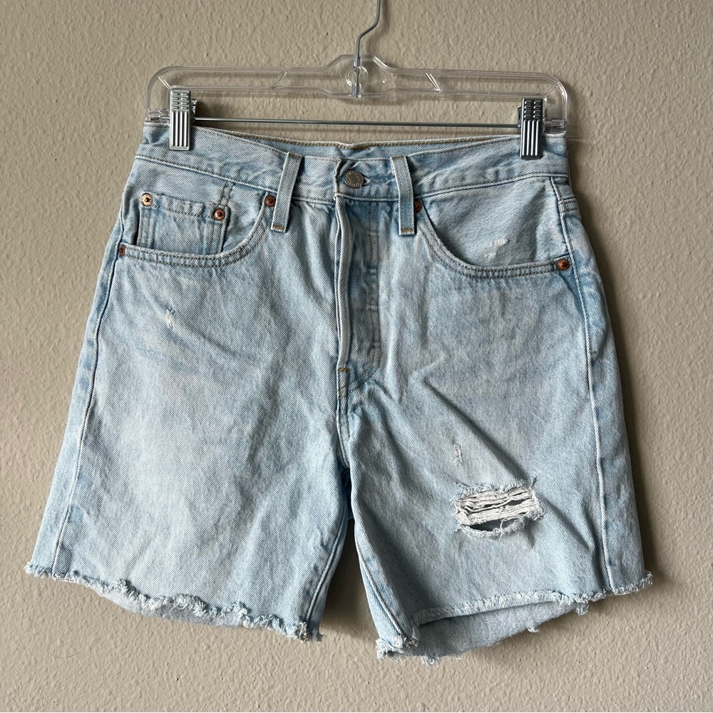 Levi’s Women’s Premium 501 Mid Thigh Denim Shorts - Picture 5 of 11